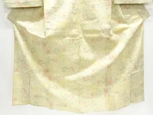 アンティーク　楓模様織出し本塩沢単衣着物